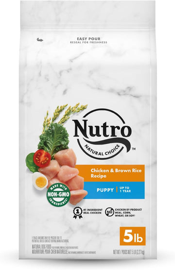 NUTRO NATURAL CHOICE Puppy Dry Dog Food, Chicken & Brown Rice Recipe Dog Kibble, 5 lb. Bag