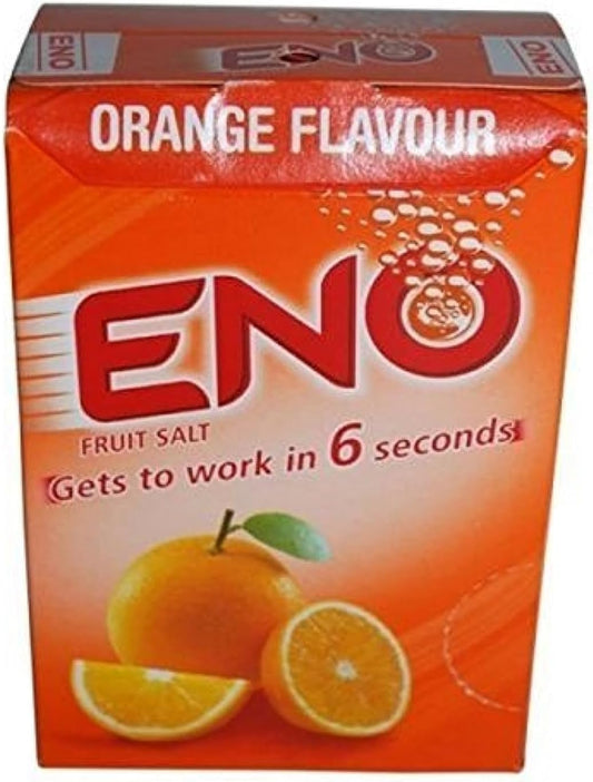 Eno Fruit Salt Antacid Powder - Orange Flavour - 1 Carton (30 Sachets)- 5 G Each