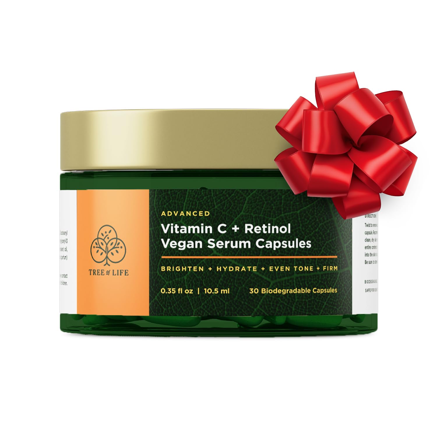 Tree Of Life Vitamin C & Retinol Serum Capsules - Powerful, Hydration & Anti-Aging Formula - Reduces Fine Lines & Wrinkles - Skin Supplement - 35 Fl Oz, 30 Capsules