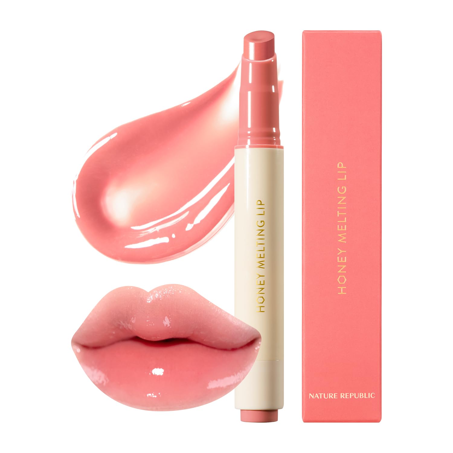 Nature Republic Honey Melting Lip (02 Fig) Soft Lip Stick, Korean Lip, Lip Gloss, Glow Lip, Glossy, Lip Balm, Lip Crayon, Jelly Gloss, Lip Pen, Tint, Valentines Day Gifts, Korean Make Up