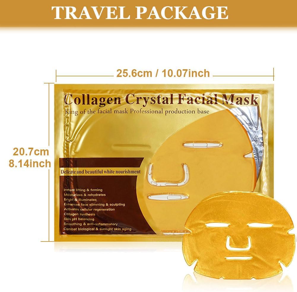 10x Crystal 24K Gold Powder Gel Collagen Face Mask Masks Sheet Patch,Anti Ageing Aging,Skincare,Anti Wrinkle,Moisturising,Moisture,Hydrating,Uplifting,Whitening,Remove Blemishes & Blackheads : Amazon.co.uk: Beauty