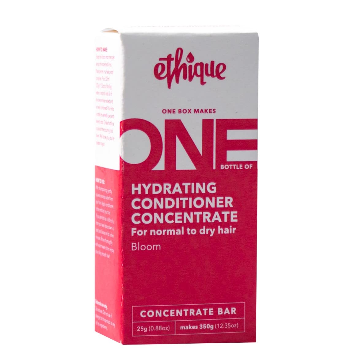 Ethique Hydrating Conditioner Concentrate for Balanced to Dry Hair - Bloom - Sulfate-Free, Plastic-Free, Vegan, Cruelty-Free, Eco-Friendly, Makes 11.83 fl oz Bottle of Conditioner (Pack of 1)
