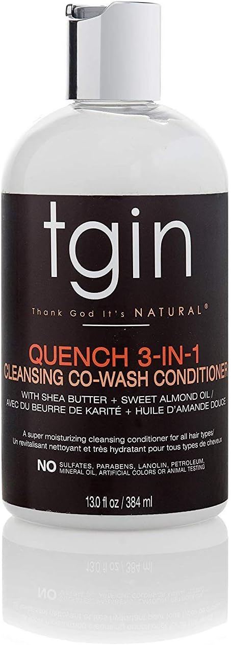 Tgin Quench 3-In-1 Cowash Conditioner & Detangler For Curly Hair, 13 Oz (384Ml)