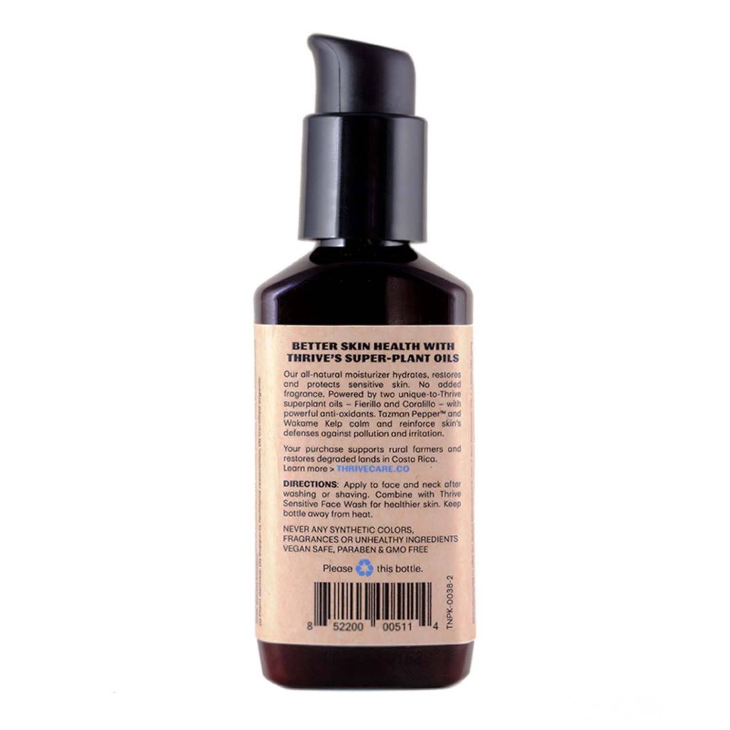 Thrive Natural Care All Natural Face Cream for Sensitive Skin - Facial Moisturizer Restores, Protects Skin & Helps Soothe Irritation, Face Lotion for Women & Men with Natural & Organic Ingredients : Beauty & Personal Care