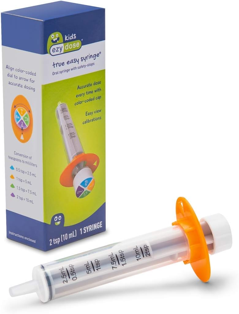 EZY DOSE Kids Baby Oral Syringe & Dispenser, True Easy Design for Liquid Medicine, 10 Ml/2 TSP, Pack of 4