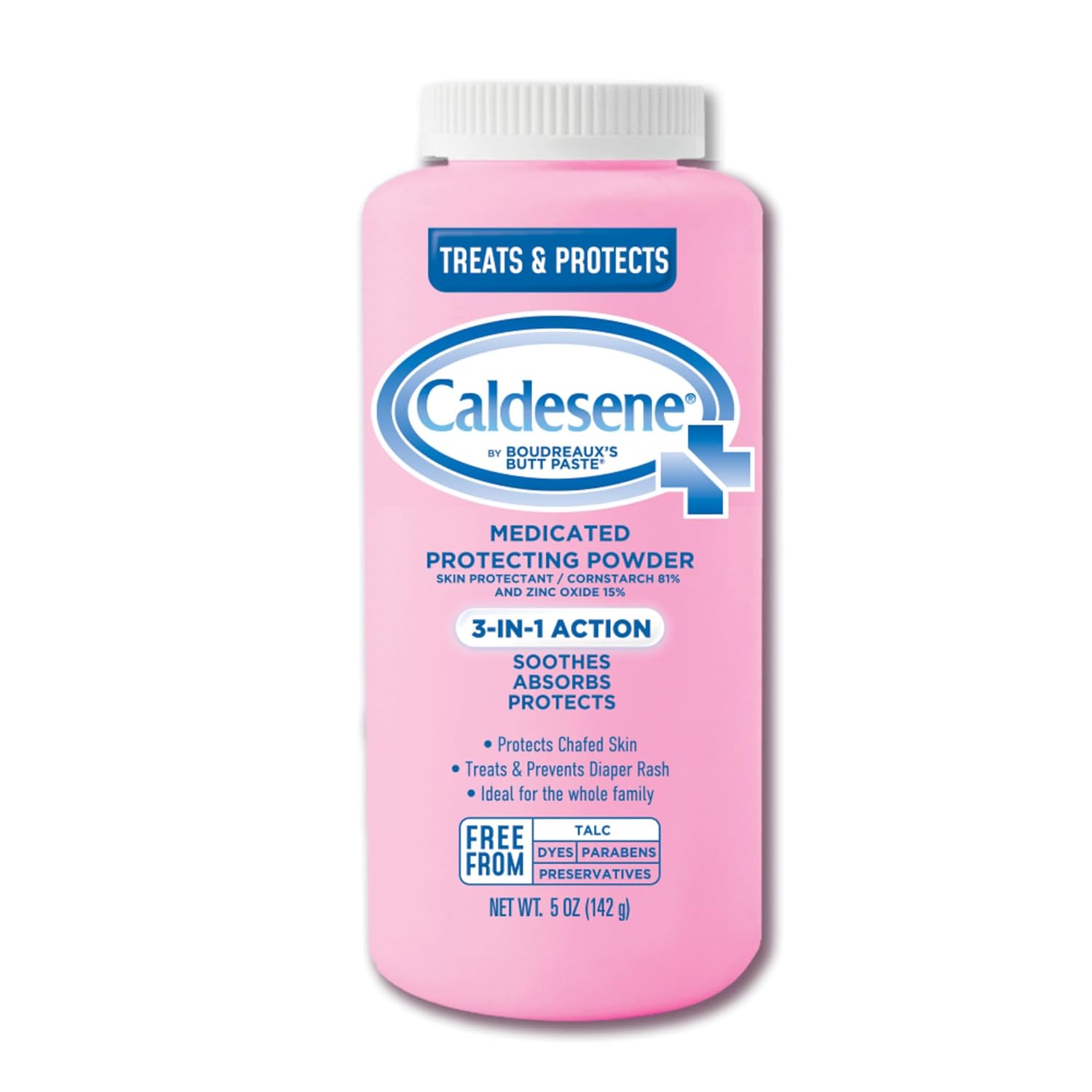 Caldesene Medicated Protecting Body Powder With Zinc Oxide And Cornstarch, Talc Free, 5 Oz