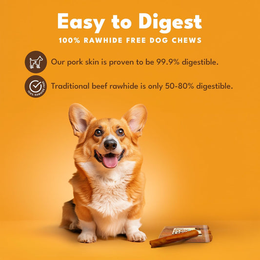 Pork Chomps Roasted Pork Skin Dog Chews, 8-Inch Rolls, 5 Count