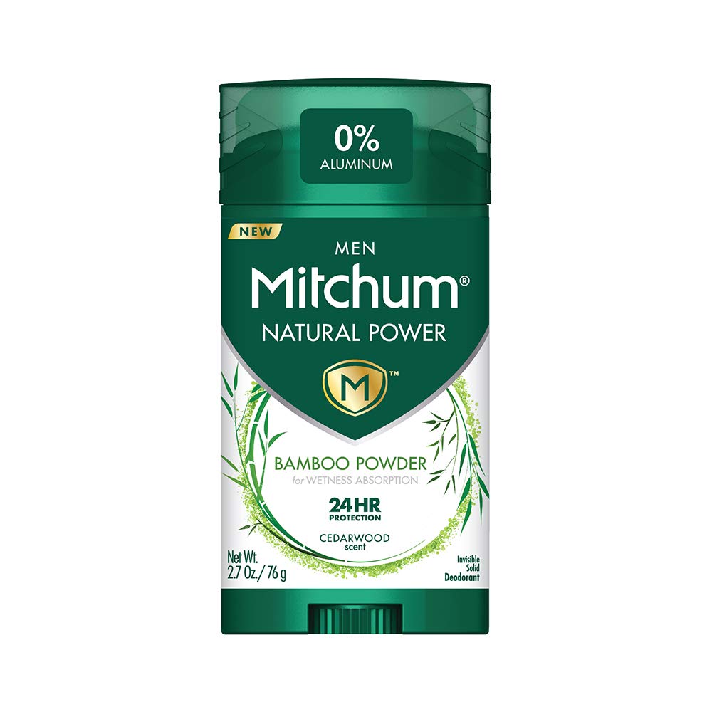 Men Mitchum Natural Power Bamboo Powder For Wetness Absorption Cedarwood Scent- 2.7 Oz