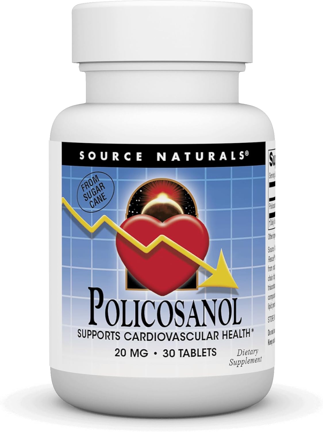 Source Naturals Policosanol, Supports Cardiovascular Health* 20 Mg Tablet, 30 Count