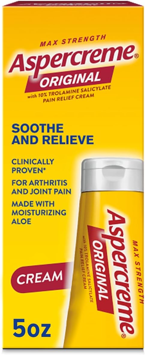 Aspercreme Maximum Strength Pain Relief Cream with Aloe, 5 oz, for Arthritis, Joint & Muscle Pain