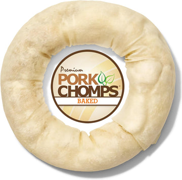 Pork Chomps Baked Pork Skin Dog Chew, 6-Inch Bagel, 1 Count