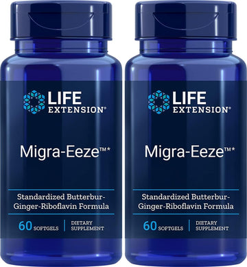 Life Extension Migra-EezeTM Standardized Butterbur-Ginger-Riboavin Formula, 60 Count (Pack of 2)