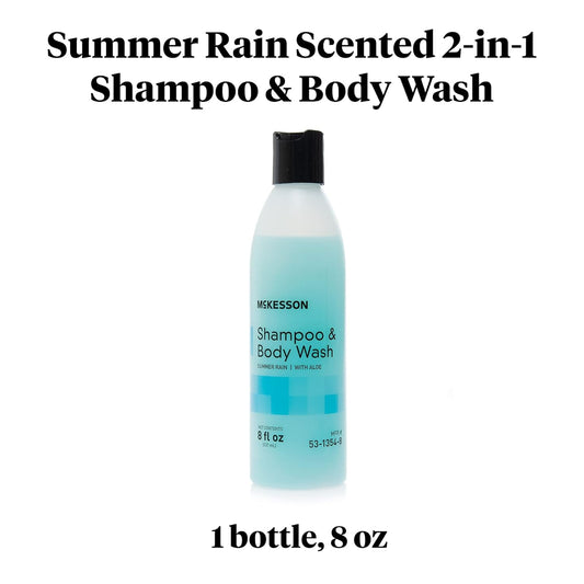 McKesson Body Wash and Shampoo with Aloe, Summer Rain Scent, 8 oz, 1 Count