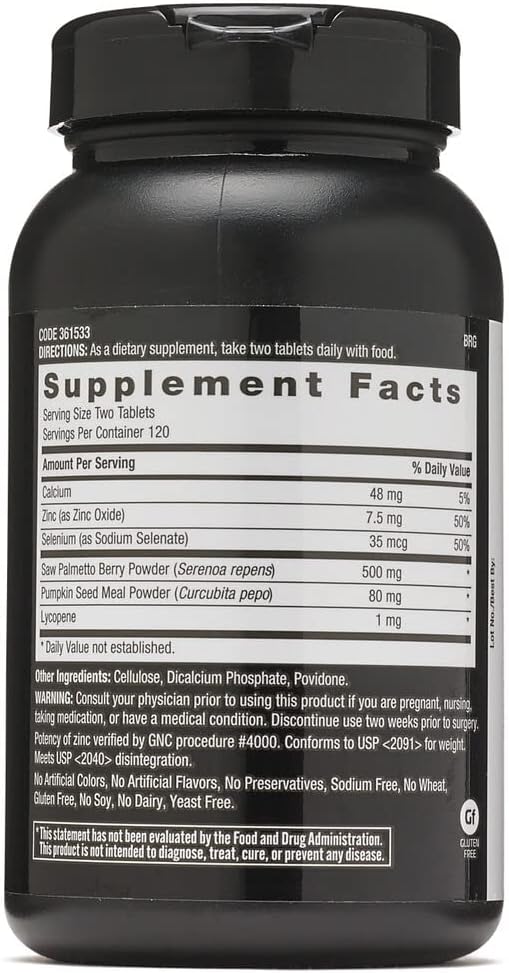 Gnc Men'S Saw Palmetto Formula, 240 Tablets, Supports Normal Prostate Function