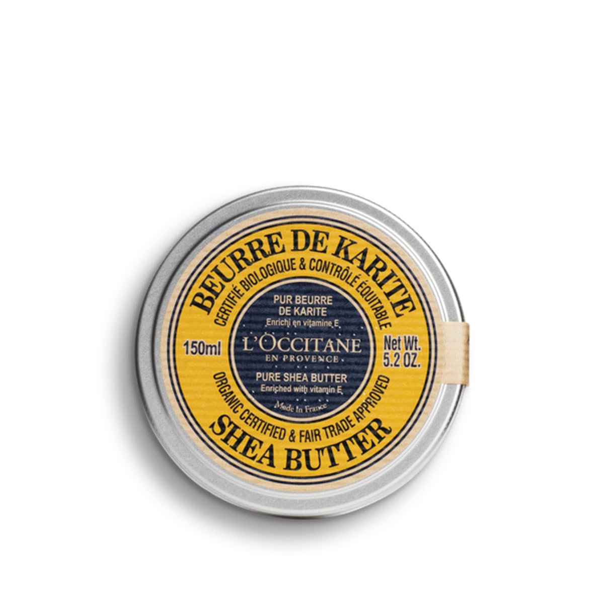L'Occitane Eco-Cert Organic Certified & Fair Trade Approved Pure Shea Butter Enriched With Vitamin E 0.35 Fl Oz : Beauty & Personal Care