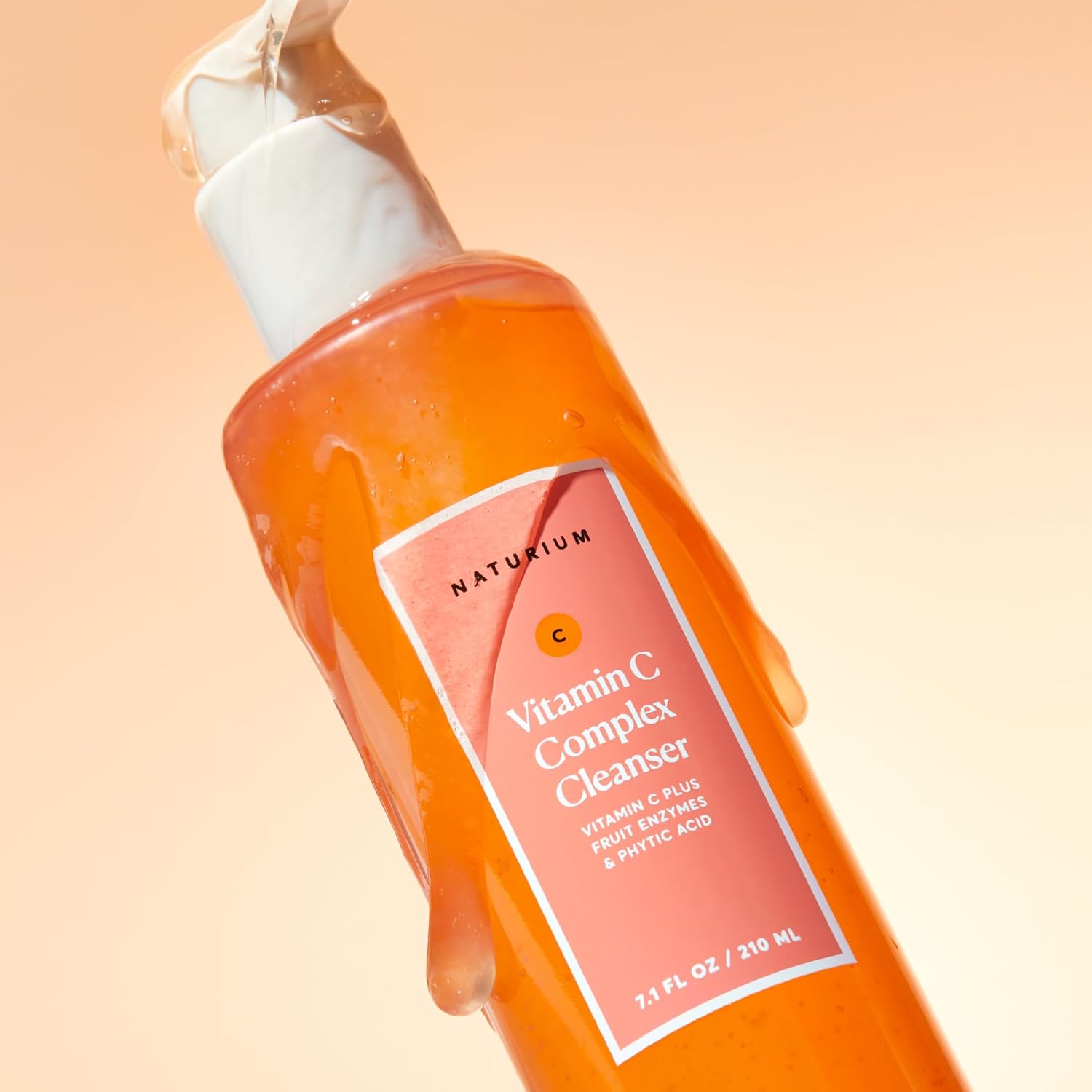 Naturium Vitamin C Complex Cleanser, Gently Exfoliating & Deeply Cleansing Foaming Face Wash Gel With Phytic Acid & Fruit Enzymes, 7.1 Oz : Beauty & Personal Care