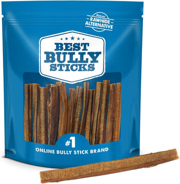 Best Bully Sticks 6 Inch All-Natural Bully Sticks for Dogs - 6” Fully Digestible, 100% Grass-Fed Beef, Grain and Rawhide Free | 8 oz