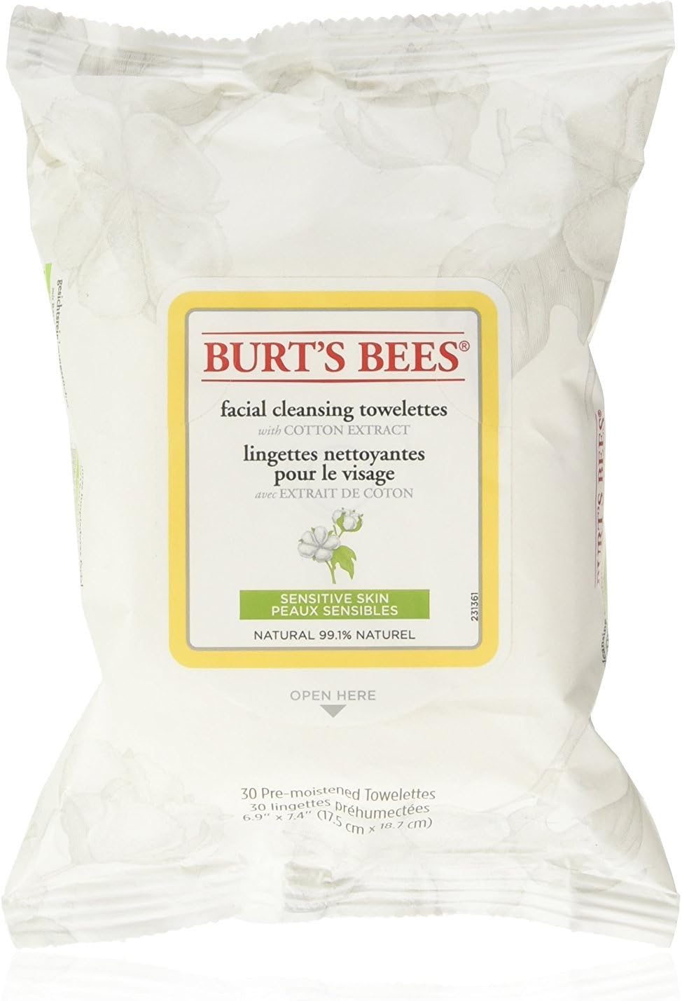 Burt'S Bees Facial Cleansing Towelettes, Pink Grapefruit, 30-Count