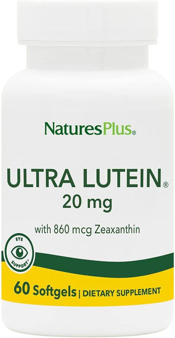 Naturesplus Ultra Lutein - 20 Mg, 60 Softgels - Maximum Strength Antioxidant Eye Vitamin & Vision Supplement, Promotes Ocular Health - With Zeaxanthin - Gluten-Free - 60 Servings