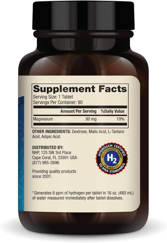 Dr. Mercola H2 Molecular Hydrogen, 90 Servings (90 Tablets), Dietary Supplement, Supports Brain Health And Cognitive Function, Non Gmo