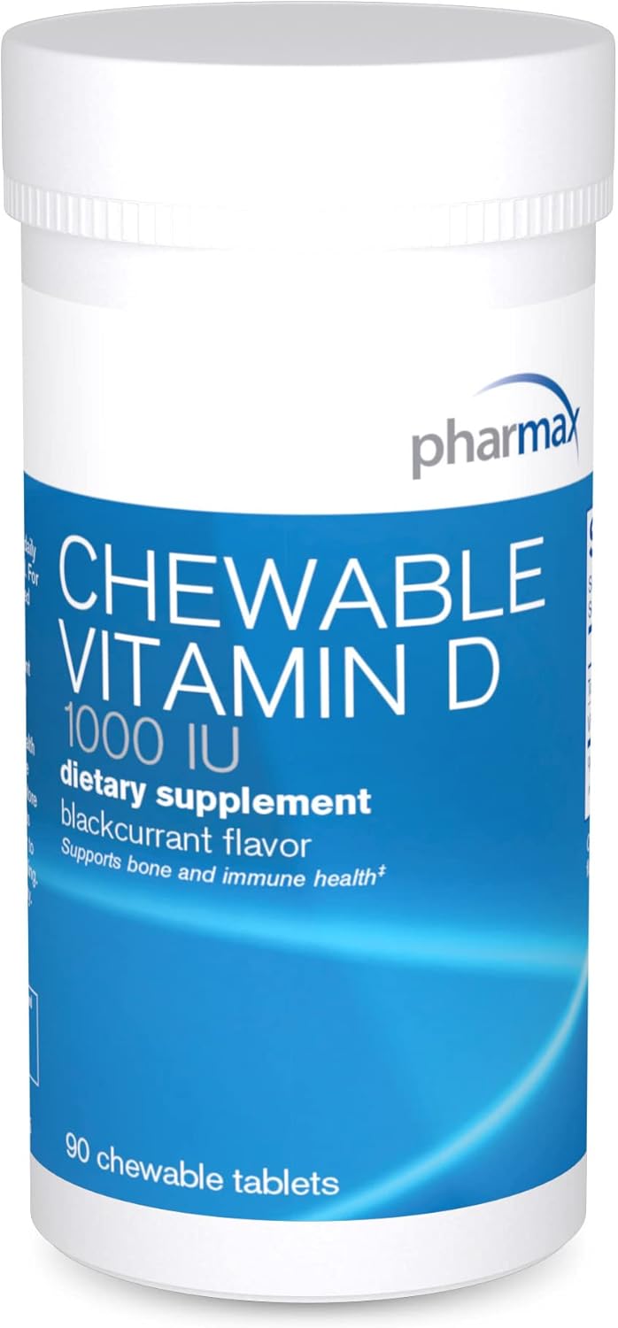 Pharmax Chewable Vitamin D (1000 Iu) | Supports Development And Maintenance Of Bones And Teeth | 90 Chewable Tablets : Health & Household