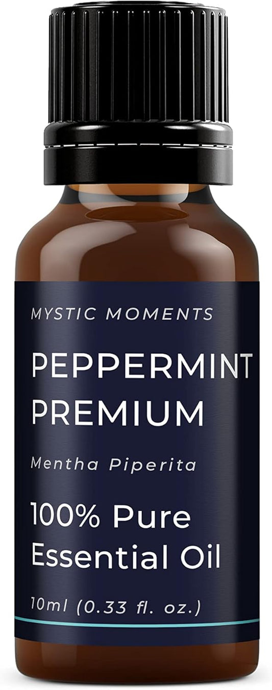 Mystic Moments | Peppermint Premium Essential Oil 10ml - Pure & Natural oil for Diffusers, Aromatherapy & Massage Blends Vegan GMO Free