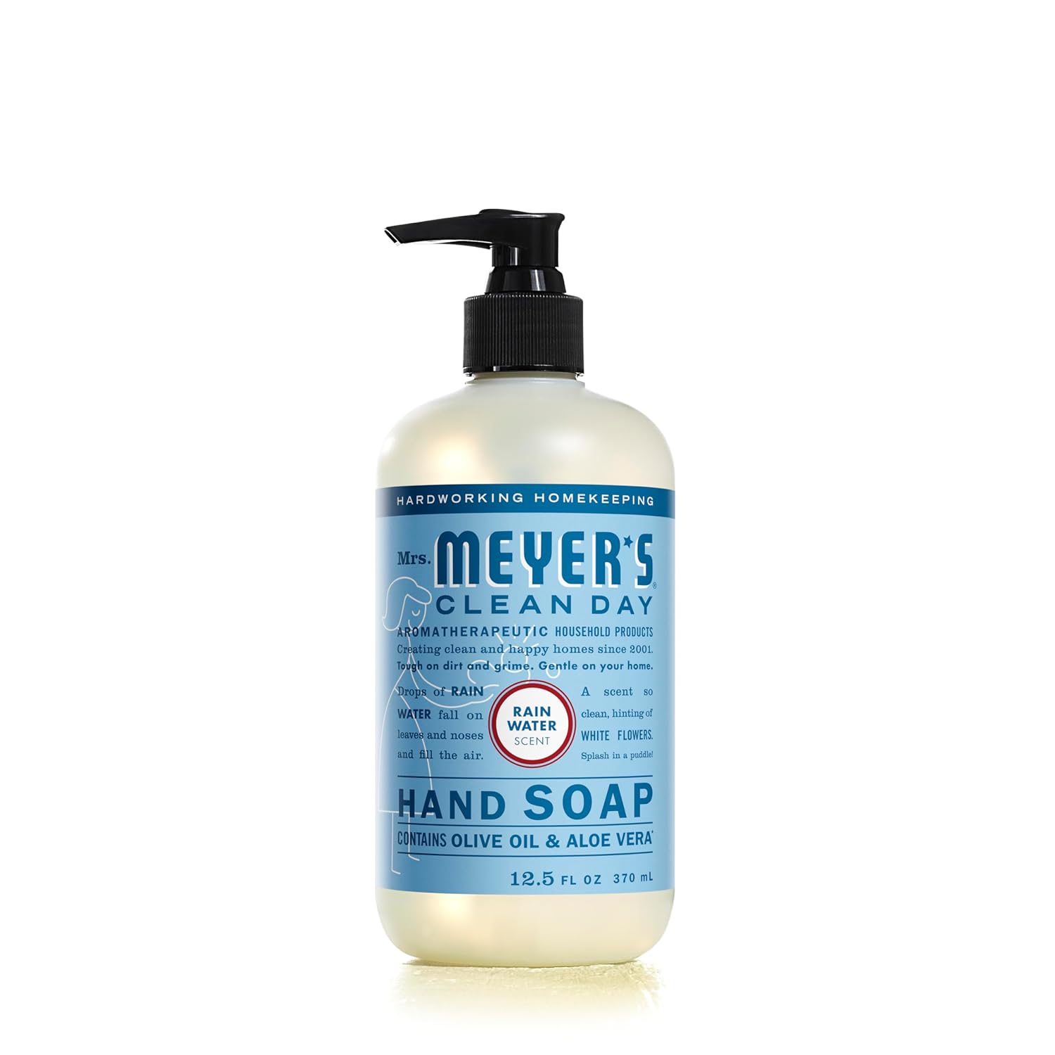 Mrs. Meyer'S Clean Day Hand Soap, Made With Essential Oils, Biodegradable Formula, Rain Water, 12.5 Fl. Oz