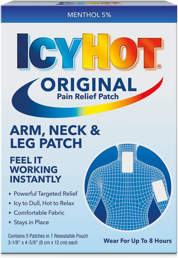 Icy Hot Original Small Pain Relief Patches (5 Count) Powerful Targeted Relief for Arm, Neck & Leg