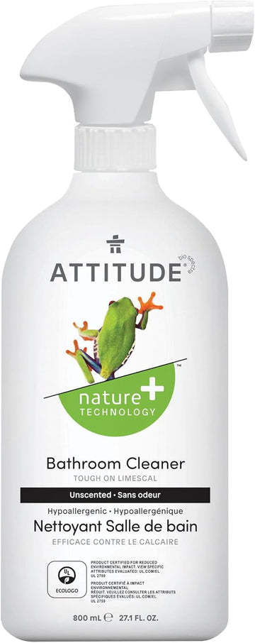 Attitude Bathroom Cleaner, Ewg Verified, Plant- And Mineral-Based, Vegan Household Products, Unscented, 27.1 Fl Oz