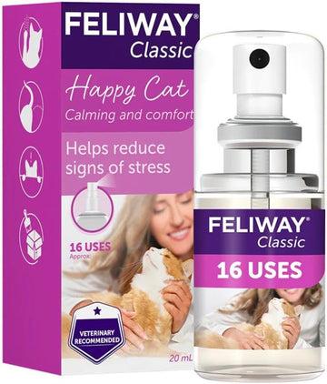 Feliway Classic 20Ml Spray, Comforts Cats And Helps Solve Behavioural Issues And Stress/Anxiety In The Home And On The Move - 20 Ml (Pack Of 1)281082E