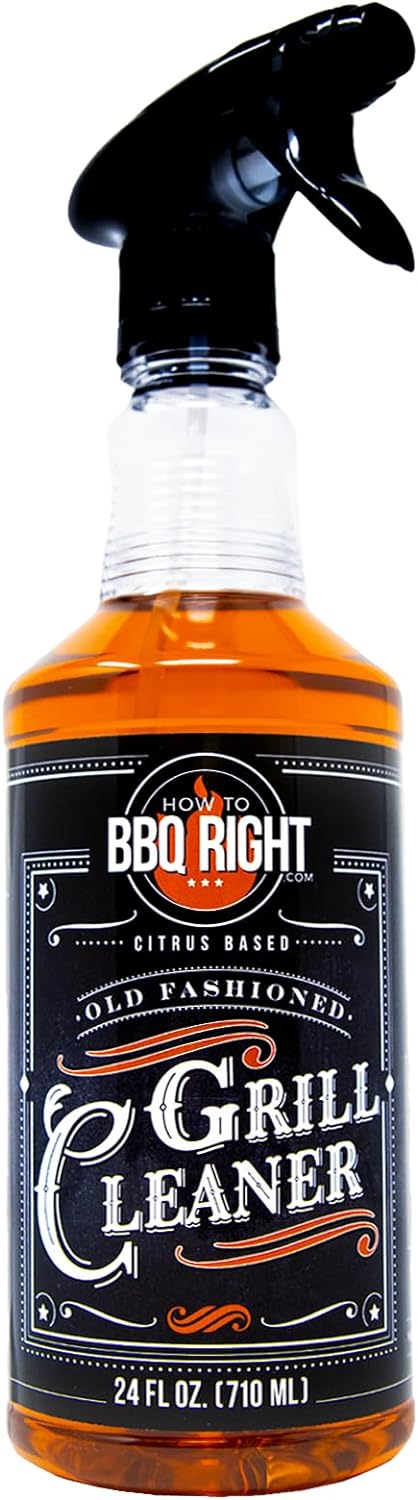 How to BBQ Right Old Fashioned Grill Cleaner | Citrus-Based Industrial Strength, Safe for All Grill Surfaces | Non-Toxic, Non-Flammable, Environmentally-Friendly, and Biodegradable | 24 Ounces