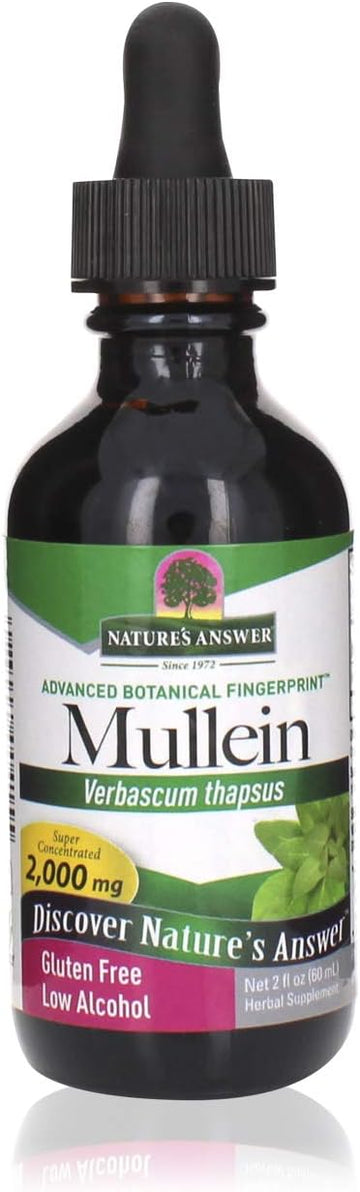 Nature'S Answer Mullein Leaf With Organic Alcohol 2000Mg 2 Extract | Supports Respiratory Function | Vegan, Non-Gmo, Gluten-Free, Kosher | Single Count