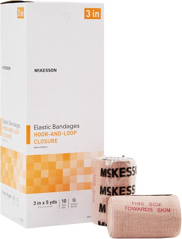 Mckesson Elastic Bandage, Non-Sterile, Hook And Loop Closure, 3 In X 5 Yds, 10 Count, 1 Pack