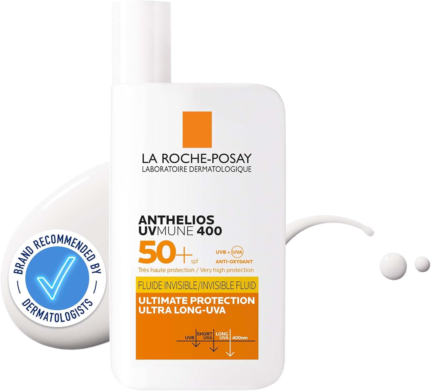 La Roche-Posay Anthelios Uvmune 400 Ultra-Light Invisible Fluid, Non-Perfumed Sun Screen For Sensitive Skin Spf50+ 50Ml