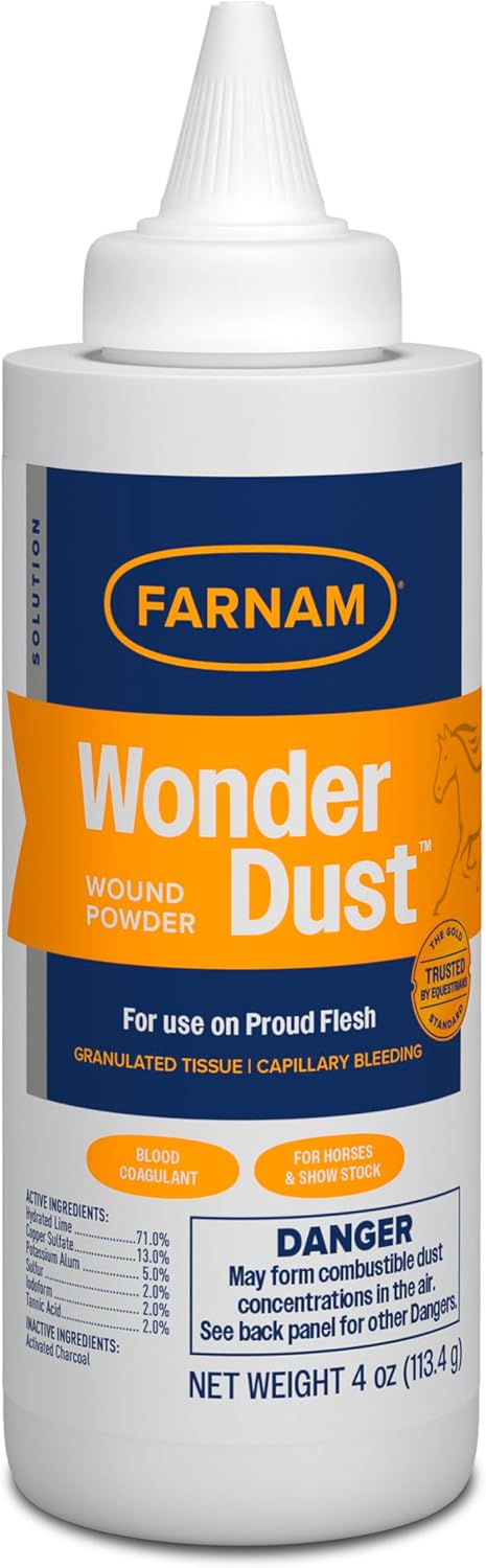 Farnam Wonder Dust Wound Powder For Horses And Show Stock, 4 Ounces