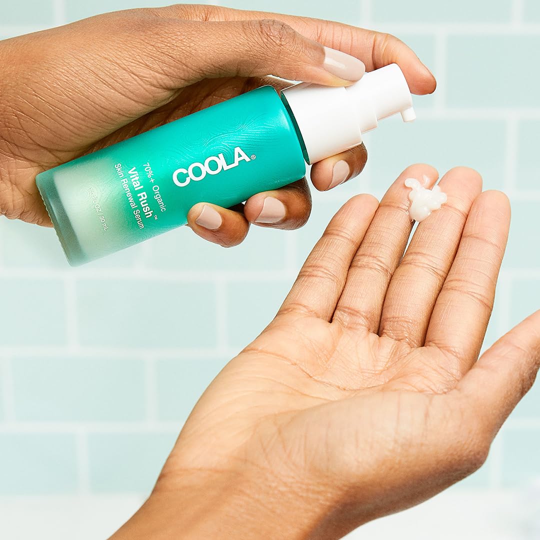 Coola Organic Vital Rush Skin Renewal Serum, Dermatologist Tested Skin Barrier Protection With Vitamin C And Hyaluronic Acid, Vegan And Gluten Free, 1 Fl Oz : Beauty & Personal Care