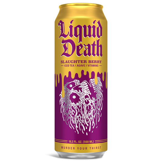 Liquid Death Iced Tea, Slaughter Berry, 19.2Oz King Size Cans (8-Pack)
