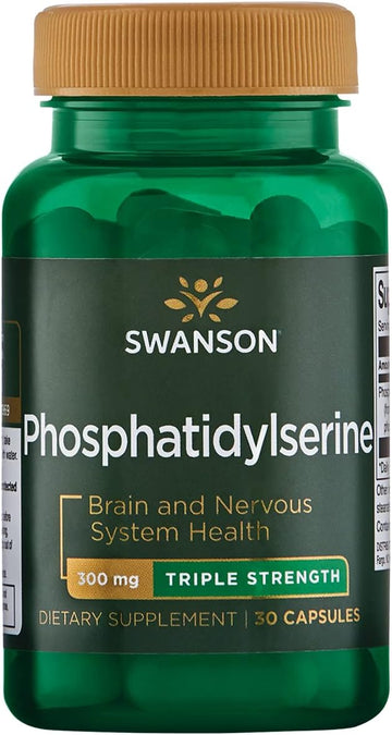 Swanson Phosphatidylserine Memory Brain and Cognitive Health Support Phospholipid Triple-Strength Complex Supplement 300 mg 30 Capsules