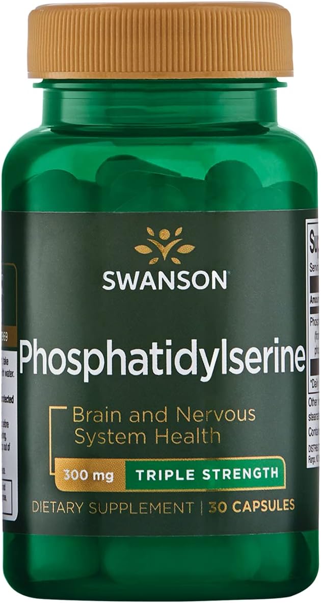 Swanson Phosphatidylserine Memory Brain And Cognitive Health Support Phospholipid Triple-Strength Complex Supplement 300 Mg 30 Capsules