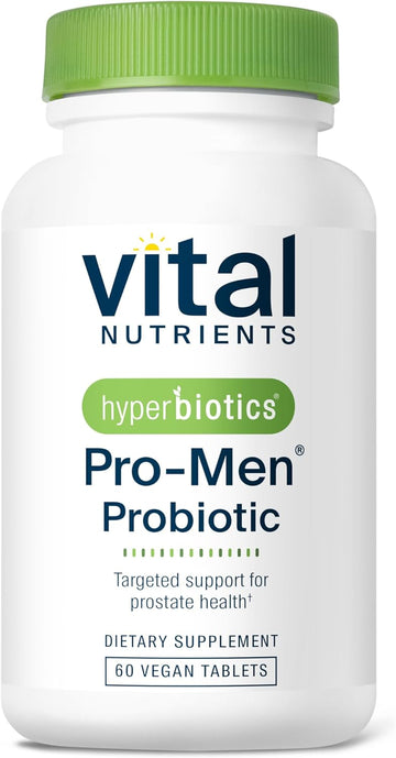Hyperbiotics Vital Nutrients Pro Men Probiotics | Vegan Advanced Probiotics For Men | Clinically Studied For Prostate Health, Digestive Balance And Gut Health* | Gluten, Dairy, Soy Free | 60 Tablets