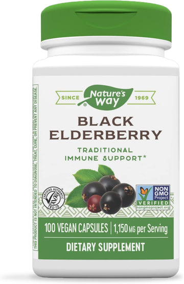 Nature's Way Black Elderberry, 1,150 mg per serving, 100 Vegan Capsules