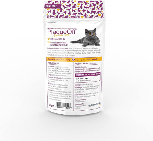 Proden Plaqueoff Dental Bites Cat 60 G For Cats Bad Breath, Plaque, Tartar Brown,Package May VaryFp0197