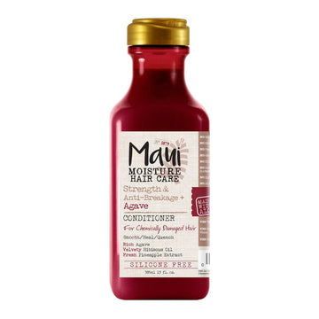 Maui Moisture Strength Antibreakage + Moisturizing Agave Conditioner For Color Treated Or Chemically Damaged Hair Vegan Silicone Parabenfree Sulfatefree Surfactants, Hibiscus, 13 Fl Oz