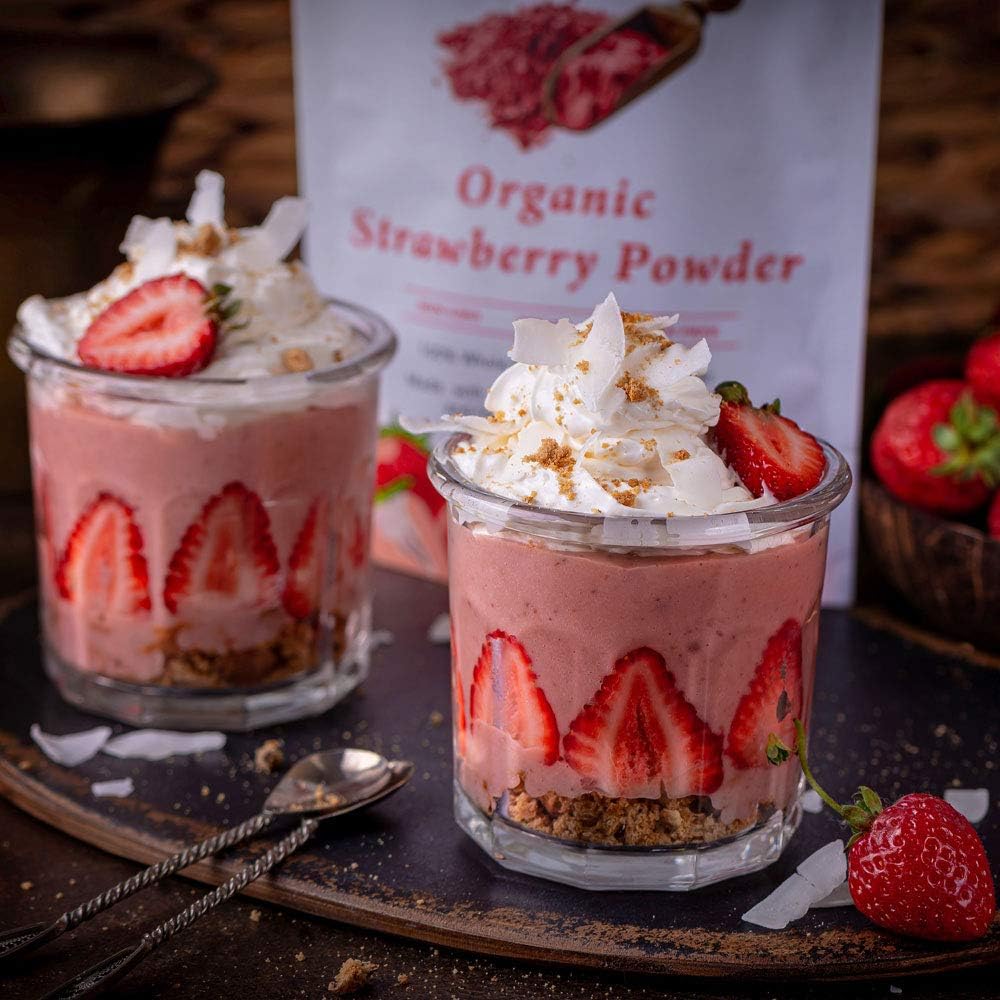 Ancient Choice - Strawberry Powder (4 Ounces) | Usda Organic | Freeze Dried | Non-Gmo | Milk | Baking | Hiking | Vegan Superfood | Vegetarian | Smoothie | Fiber | Prebiotic | Prepping | Keto | Paleo : Grocery & Gourmet Food