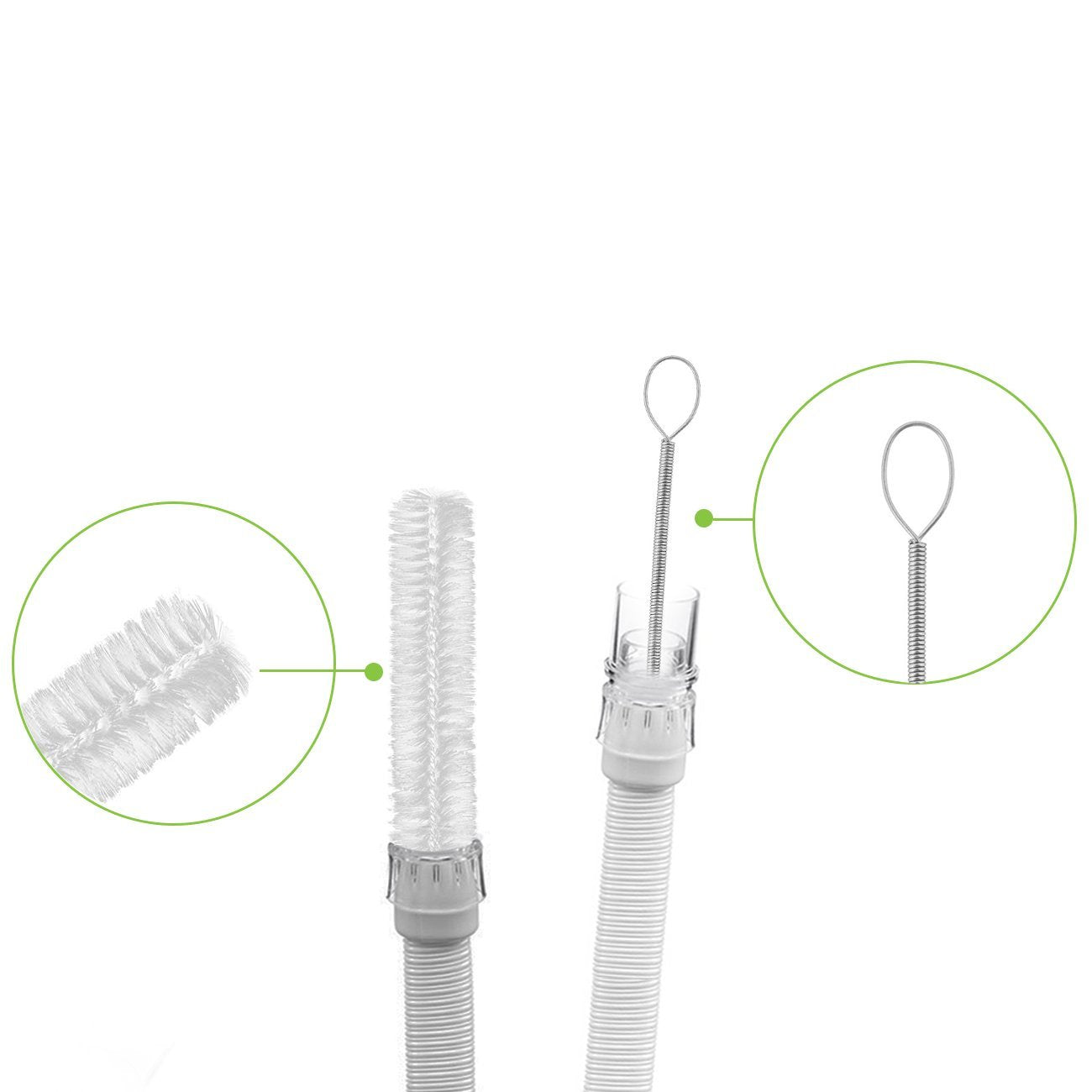 Care Touch CPAP Tube Cleaning Brush - Flexible Stainless (7 Feet) Plus Handy Brush (7 Inches) fits 16mm Diameter Tubing : Health & Household