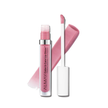 Almay Color & Care Hydrating Lip Gloss, Soft Natural Hues, Prebiotic Complex, Hyaluronic Filling-Sphere Technology, 200 Rose Glow, 0.1 Fl Oz