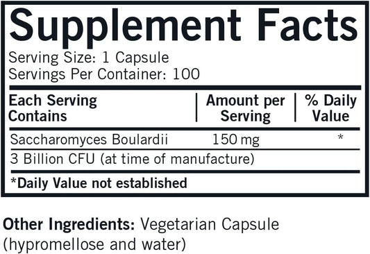 Kirkman Saccharomyces Boulardii - 3 Billion Cfu - 100 Capsules By Kirkman Labs