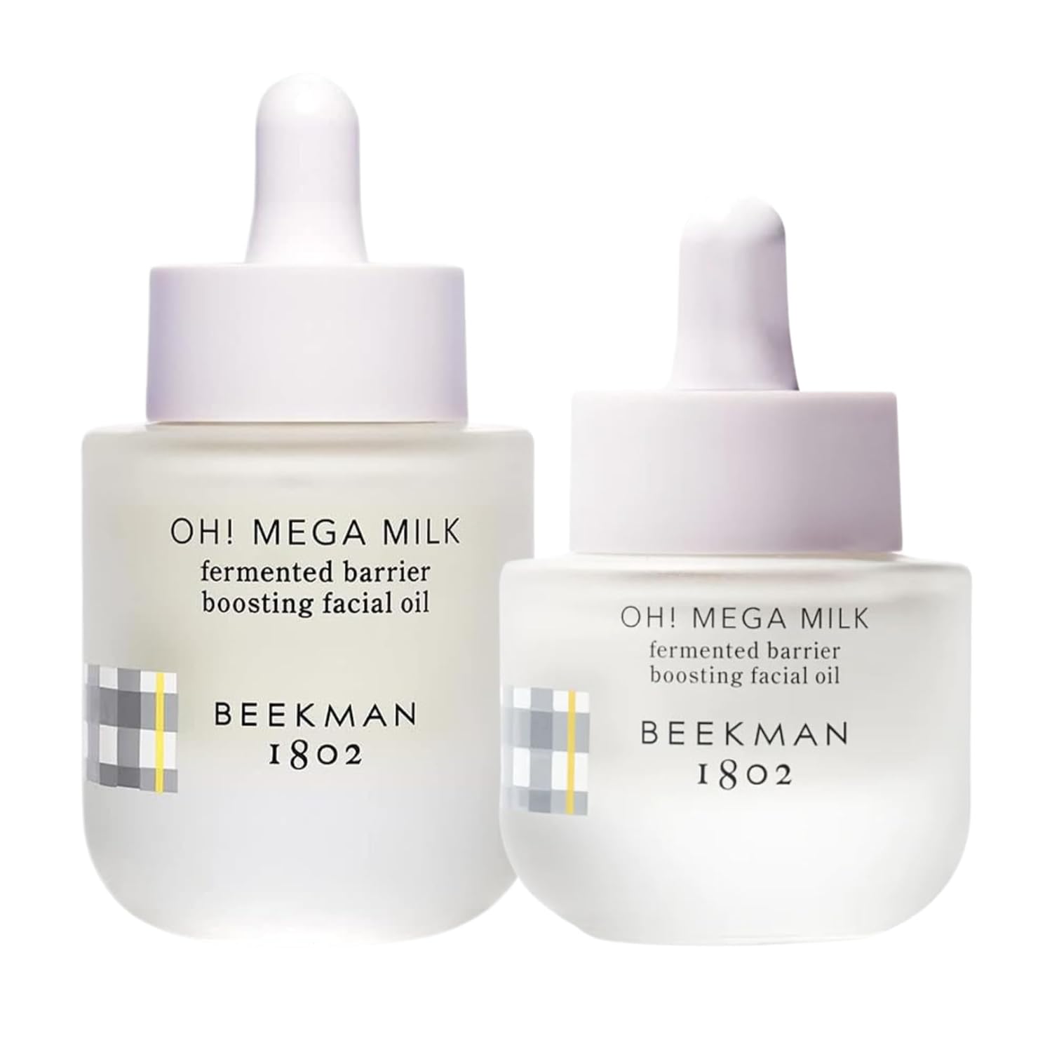 Beekman 1802 Oh! Mega Milk Facial Oil - Includes 1 Fl Oz & 0.5 Fl Oz Bottles - Niacinamide & Vitamin C - Barrier Boosting - Fragrance Free - Intensely Hydrates & Softens - Cruelty Free
