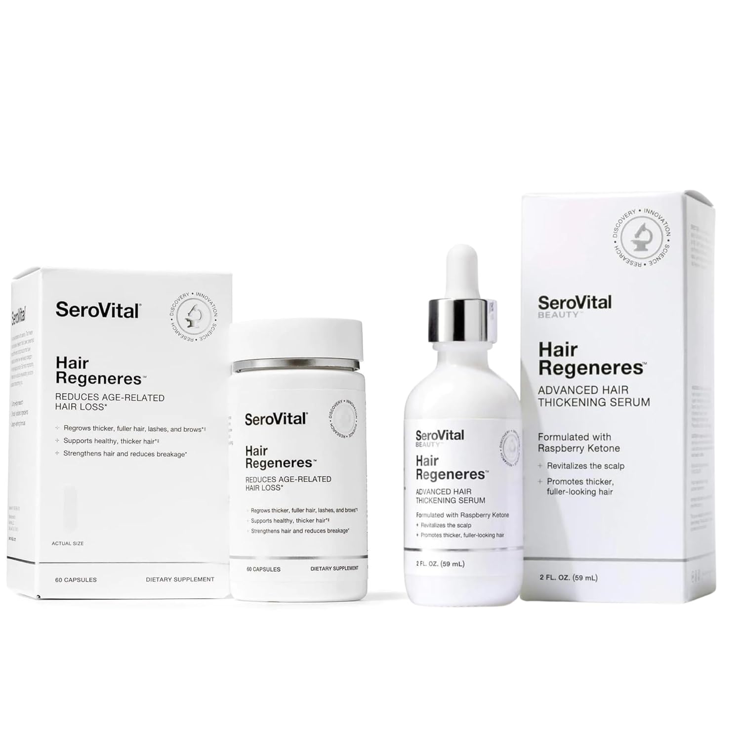 Serovital® Hair Health Bundle – Supplement & Serum Formulated For Women Seeking Enhanced Hair Growth - Thicker, Strengthened Hair, Increased Scalp Coverage- For Age-Related Hair Loss