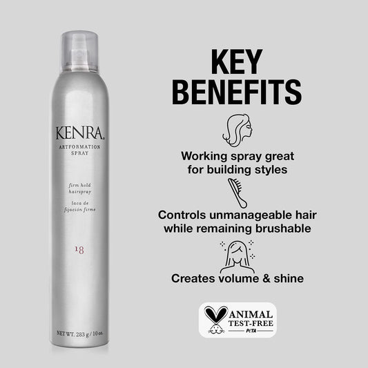 Kenra Artformation Spray 18 | Firm Hold Hairspray | Volume & Styling Control | Fast-Dying Formula| All Hair Types